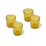 Gy Votive Set (4 Pieces) Yellow Glass Candle Holder with T-Lights, 3 image