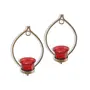 Set of 2 Decorative Golden Eye Wall Sconce/Candle Holder with Red Glass and Free T-Light Candles, 3 image