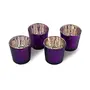 Lilac Violet Silver T-Light Holder Glass Candle Holder Stand with Free Candle, 3 image