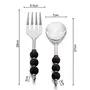 NoodlePasta Server and Serving Spoon Set of 2 Stainless Steel with Black Ceramic Bead Handle, 4 image