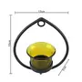 Set of 2 Decorative Black Drop Wall Sconce/Candle Holder with Yellow Glass and Free T-Light Candles, 4 image