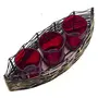Black with Antique Golden Wire Cruise Three Votive Stand Red Candle Stand with Candles, 3 image