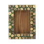 Multi Picture Rustic Wooden Logs Resin Collage Photo Frame Home and Wall Mounting or Table Top Decorations Set Designer Picture Frames Gallery Wall Frame Set (Green), 3 image