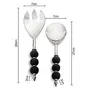 Salad Server Fork and Spoon Set of 2 Stainless Steel with Black Ceramic Bead Handle, 4 image