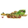 Metal Key Holder Krishna Flute Design with More pankhi Hanging for Home Decor(27x5 x 15 cm) (Flute), 2 image