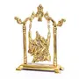 Metal Gold Plated Radha Krishna Idol on Jhula Idol Statue Showpiece Figurine for janmashtami Janmashtami jhula GiftMandir Pooja Murti (Size 7.5 x 5 Inches), 3 image