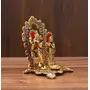 Radha Krishna Statue Gift Mother/Father Day Birthday Gift Radha Krishna Gold Plated Showpiece Statue Playing te Home Decorative Item, 2 image