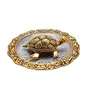 Metal Feng Shui Tortoise On Plate Showpiece Item (Golden Diameter: 5.5 Inch), 3 image