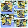 Metal Leaf and Gold Plated Ganesha Idol with Diya for Home Decor 7x9x12cm (Golden), 2 image