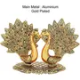 Metal Peacock Pair Decorative Showpiece(Aluminium Gold), 3 image