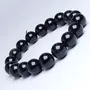 Stone Black Obsidian Beads Bracelet for Grounding 10 mm For Man, Woman, Boys & Girls- Color: Black (Pack of 1 Pc.), 2 image