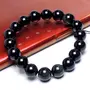 Stone Black Obsidian Beads Bracelet for Grounding 10 mm For Man, Woman, Boys & Girls- Color: Black (Pack of 1 Pc.), 3 image