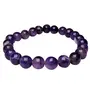 Stone Amethyst Bead Bracelet For Man, Woman, Boys & Girls- Color: Purple (Pack of 1 Pc.), 2 image
