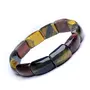 Stone Iron Tiger Eye Broad Bracelet For Man, Woman, Boys & Girls- Color: Brown (Pack of 1 Pc.), 4 image