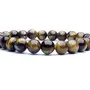Stone Tiger Eye Beads Bracelet For Man, Woman, Boys & Girls- Color: Yellow (Pack of 1 Pc.), 5 image