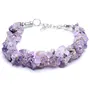 Stone Amethyst Cluster Chip Bracelet For Man, Woman, Boys & Girls- Color: Purple (Pack of 1 Pc.), 4 image