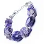 Stone Amethyst Tumble Chip Bracelet For Man, Woman, Boys & Girls- Color: Purple (Pack of 1 Pc.), 2 image