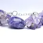 Stone Amethyst Tumble Chip Bracelet For Man, Woman, Boys & Girls- Color: Purple (Pack of 1 Pc.), 4 image