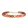 Stone Fire Agate Bead with Golden hook Bracelet For Man, Woman, Boys & Girls- Color: Orange (Pack of 1 Pc.), 2 image