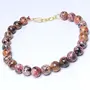 Stone Fire Agate Bead with Golden hook Bracelet For Man, Woman, Boys & Girls- Color: Orange (Pack of 1 Pc.), 3 image