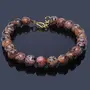 Stone Fire Agate Bead with Golden hook Bracelet For Man, Woman, Boys & Girls- Color: Orange (Pack of 1 Pc.), 5 image