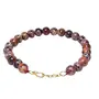 Stone Fire Agate Bead with Golden hook Bracelet For Man, Woman, Boys & Girls- Color: Orange (Pack of 1 Pc.), 6 image