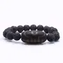 Stone Lava with Tibetan Bead For Man, Woman, Boys & Girls- Color: Black (Pack of 1 Pc.), 3 image