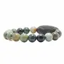 Stone Blood Stone with Tibetan Bead For Man, Woman, Boys & Girls- Color: Green (Pack of 1 Pc.), 3 image