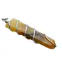 Stone Yellow Quartz Flat Wrapped Pendant For Man, Woman, Boys & Girls- Color- Yellow (Pack of 1 Pc.), 2 image
