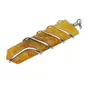 Stone Yellow Quartz Flat Wrapped Pendant For Man, Woman, Boys & Girls- Color- Yellow (Pack of 1 Pc.), 3 image