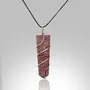 Stone Red Jasper Flat Wrap Pendent For Man, Woman, Boys & Girls- Color- Red (Pack of 1 Pc.), 4 image