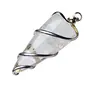 Stone Clear Quartz Wire Wrapped Energy Pendant For Man, Woman, Boys & Girls- Color- Clear (Pack of 1 Pc.), 2 image