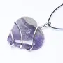 Stone Amethyst Heart Wrapped Pendant For Man, Woman, Boys & Girls- Color- Purple (Pack of 1 Pc.), 2 image