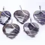 Stone Amethyst Heart Wrapped Pendant For Man, Woman, Boys & Girls- Color- Purple (Pack of 1 Pc.), 4 image