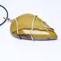 Stone Yellow Agate Wrapped Drop Shape cabochon pendant For Man, Woman, Boys & Girls- Color- Yellow (Pack of 1 Pc.), 2 image