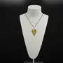 Stone Yellow Agate Wrapped Drop Shape cabochon pendant For Man, Woman, Boys & Girls- Color- Yellow (Pack of 1 Pc.), 4 image