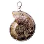Stone Ammonite Pendant For Man, Woman, Boys & Girls- Color- White/Grey (Pack of 1 Pc.), 3 image