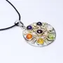 Stone Circle of Life Seven Charka Gemstone Energy Pendant III For Man, Woman, Boys & Girls- Color- Multicolor (Pack of 1 Pc.), 2 image
