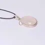 Stone Rose Quartz Oval Art II Pendant For Man, Woman, Boys & Girls- Color- Pink (Pack of 1 Pc.), 3 image