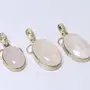 Stone Rose Quartz Oval Art II Pendant For Man, Woman, Boys & Girls- Color- Pink (Pack of 1 Pc.), 4 image
