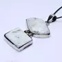 Stone Rainbow Moonstone Double Pendant Art-1 For Man, Woman, Boys & Girls- Color- White & Black (Pack of 1 Pc.), 3 image