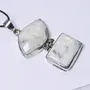 Stone Rainbow Moonstone Double Pendant Art-1 For Man, Woman, Boys & Girls- Color- White & Black (Pack of 1 Pc.), 4 image