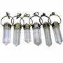 Stone Clear Quartz Double Point Pendant For Man, Woman, Boys & Girls- Color- Clear (Pack of 1 Pc.), 4 image
