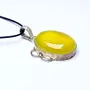 Stone Yellow Onyx Oval Pendant For Man, Woman, Boys & Girls- Color- Yellow (Pack of 1 Pc.), 2 image