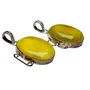 Stone Yellow Onyx Oval Pendant For Man, Woman, Boys & Girls- Color- Yellow (Pack of 1 Pc.), 4 image