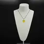 Stone Yellow Onyx Oval Pendant For Man, Woman, Boys & Girls- Color- Yellow (Pack of 1 Pc.), 5 image