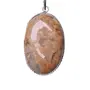 Stone Peach Calcite Oval Cabochon Pendant For Man, Woman, Boys & Girls- Color- Peach (Pack of 1 Pc.), 2 image