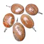 Stone Peach Calcite Oval Cabochon Pendant For Man, Woman, Boys & Girls- Color- Peach (Pack of 1 Pc.), 3 image