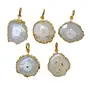 Stone Druzy Evil Eye Stone Pendant For Man, Woman, Boys & Girls- Color- White/Clear (Pack of 1 Pc.), 3 image