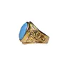 Stone Turquoise (Firoza) Ring For Men Gold Plated Oval Shape, Color- Turquoise, For Men & Boys (Pack of 1 Pc.), 3 image